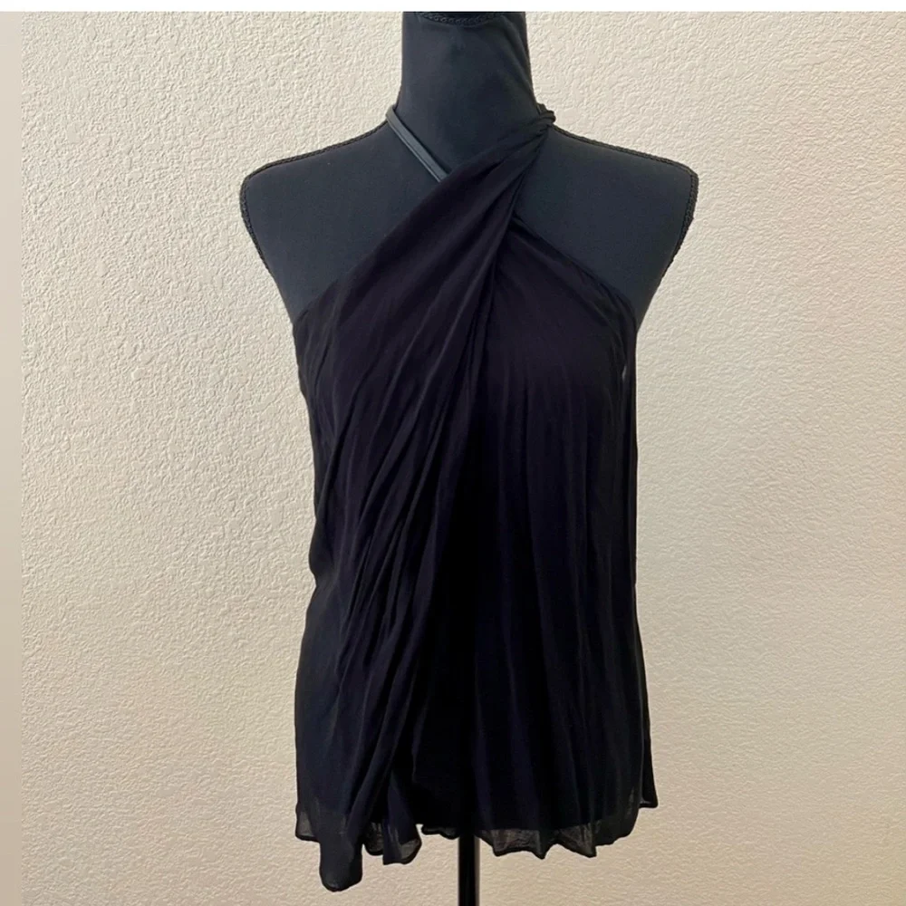 Helmut Lang Lush Voile Twist Neck Top - Picture 5 of 7